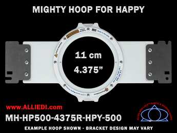 Happy Japan 4.375 inch (11 cm) Round Magnetic Mighty Hoop for 500 mm Sew Field / Arm Spacing