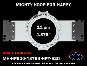 Happy Japan 4.375 inch (11 cm) Round Magnetic Mighty Hoop for 520 mm Sew Field / Arm Spacing