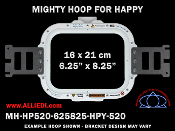 Happy Japan 6.25 x 8.25 inch (16 x 21 cm) Rectangular Magnetic Mighty Hoop for 520 mm Sew Field / Arm Spacing