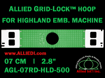 7 cm (2.8 inch) Round Allied Grid-Lock Plastic Embroidery Hoop - Highland 500