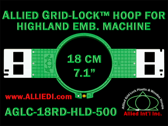 18 cm (7.1 inch) Round Allied Grid-Lock (New Design) Plastic Embroidery Hoop - Highland 500