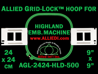 24 x 24 cm (9 x 9 inch) Square Allied Grid-Lock Plastic Embroidery Hoop - Highland 500