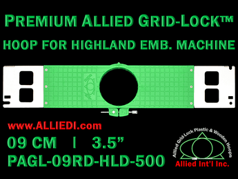 9 cm (3.5 inch) Round Premium Allied Grid-Lock Plastic Embroidery Hoop - Highland 500