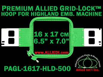 16 x 17 cm (6.5 x 7 inch) Rectangular Premium Allied Grid-Lock Plastic Embroidery Hoop - Highland 500