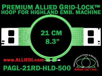 21 cm (8.3 inch) Round Premium Allied Grid-Lock Plastic Embroidery Hoop - Highland 500