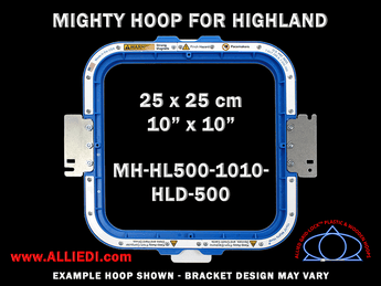 Highland 10 x 10 inch (25 x 25 cm) Square Magnetic Mighty Hoop for 500 mm Sew Field / Arm Spacing