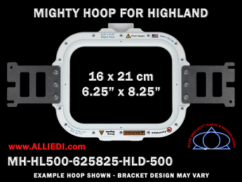 Highland 6.25 x 8.25 inch (16 x 21 cm) Rectangular Magnetic Mighty Hoop for 500 mm Sew Field / Arm Spacing