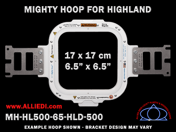 Highland 6.5 x 6.5 inch (17 x 17 cm) Square Magnetic Mighty Hoop for 500 mm Sew Field / Arm Spacing