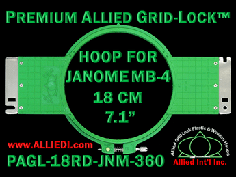 18 cm (7.1 inch) Round Premium Allied Grid-Lock Plastic Embroidery Hoop - Janome 360