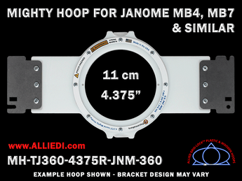 Janome 4.375 inch (11 cm) Round Magnetic Mighty Hoop for 360 mm Sew Field / Arm Spacing