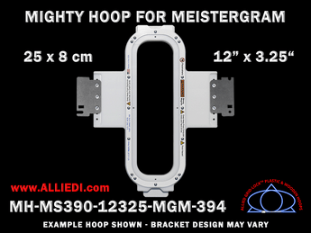 Meistergram 12 x 3.25 inch (30 x 8 cm) Vertical Rectangular Magnetic Mighty Hoop for 394 mm Sew Field / Arm Spacing