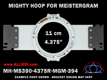 Meistergram 4.375 inch (11 cm) Round Magnetic Mighty Hoop for 394 mm Sew Field / Arm Spacing