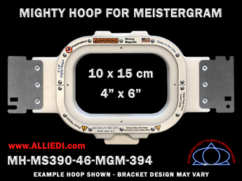 Meistergram 4 x 6 inch (10 x 15 cm) Rectangular Magnetic Mighty Hoop for 394 mm Sew Field / Arm Spacing