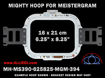 Meistergram 6.25 x 8.25 inch (16 x 21 cm) Rectangular Magnetic Mighty Hoop for 394 mm Sew Field / Arm Spacing
