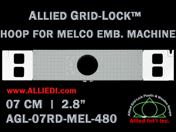 7 cm (2.8 inch) Round Allied Grid-Lock Plastic Embroidery Hoop - Melco 480
