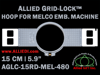 15 cm (5.9 inch) Round Allied Grid-Lock (New Design) Plastic Embroidery Hoop - Melco 480