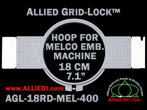 18 cm (7.1 inch) Round Allied Grid-Lock Plastic Embroidery Hoop - Melco 400