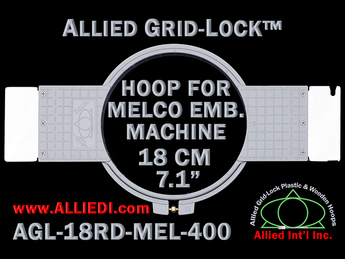 18 cm (7.1 inch) Round Allied Grid-Lock Plastic Embroidery Hoop - Melco 400