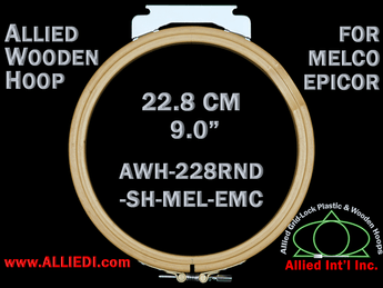 22.8 cm (9.0 inch) Round Single Height Allied Wooden Embroidery Hoop