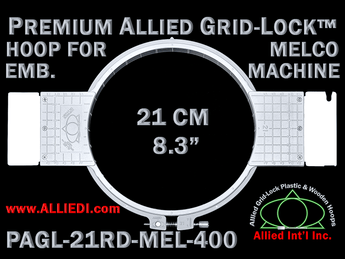 Melco 21 cm (8.3 inch) Round Premium Allied Grid-Lock Embroidery Hoop for 400 mm Sew Field / Arm Spacing