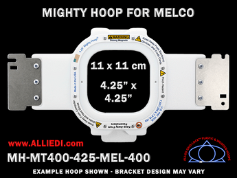 Melco 4.25 x 4.25 inch (11 x 11 cm) Square Magnetic Mighty Hoop for 400 mm Sew Field / Arm Spacing