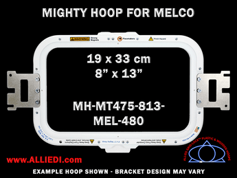 Melco 8 x 13 inch (19 x 33 cm) Rectangular Magnetic Mighty Hoop for 480 mm Sew Field / Arm Spacing