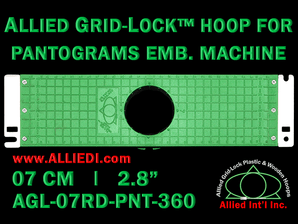 7 cm (2.8 inch) Round Allied Grid-Lock Plastic Embroidery Hoop - Pantograms 360