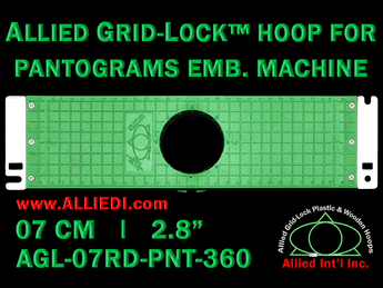 7 cm (2.8 inch) Round Allied Grid-Lock Plastic Embroidery Hoop - Pantograms 360