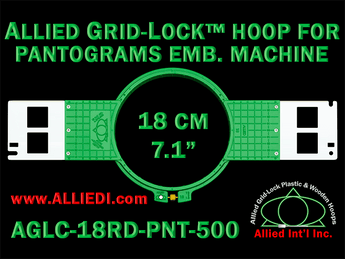 18 cm (7.1 inch) Round Allied Grid-Lock (New Design) Plastic Embroidery Hoop - Pantograms 500