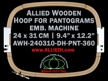 24.0 x 31.0 cm (9.4 x 12.2 inch) Rectangular Allied Wooden Embroidery Hoop
