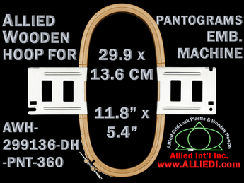 29.9 x 13.6 cm (11.8 x 5.3 inch) Rectangular Allied Wooden Embroidery Hoop
