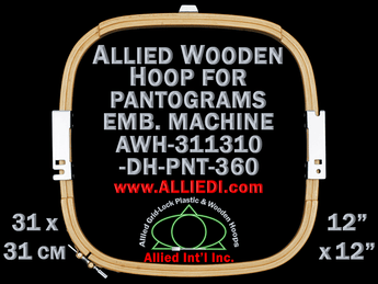 31.1 x 31.0 cm (12.2 x 12.2 inch) Rectangular Allied Wooden Embroidery Hoop