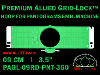 9 cm (3.5 inch) Round Premium Allied Grid-Lock Plastic Embroidery Hoop - Pantograms 360