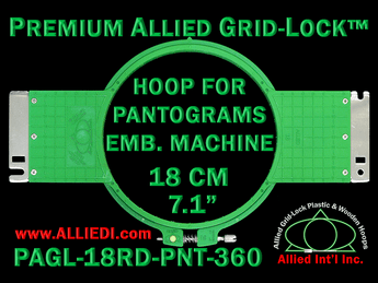 18 cm (7.1 inch) Round Premium Allied Grid-Lock Plastic Embroidery Hoop - Pantograms 360