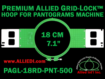18 cm (7.1 inch) Round Premium Allied Grid-Lock Plastic Embroidery Hoop - Pantograms 500
