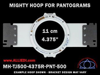Pantograms 4.375 inch (11 cm) Round Magnetic Mighty Hoop for 500 mm Sew Field / Arm Spacing