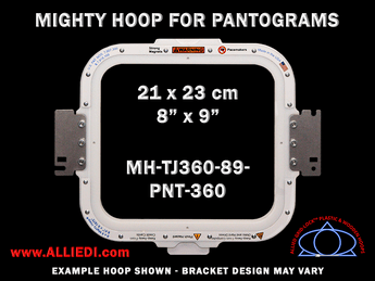 Pantograms 8 x 9 inch (21 x 23 cm) Rectangular Magnetic Mighty Hoop for 360 mm Sew Field / Arm Spacing