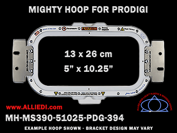Prodigi 5 x 10.25 inch (13 x 26 cm) Horizontal Rectangular Magnetic Mighty Hoop for 394 mm Sew Field / Arm Spacing