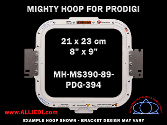 Prodigi 8 x 9 inch (21 x 23 cm) Rectangular Magnetic Mighty Hoop for 394 mm Sew Field / Arm Spacing