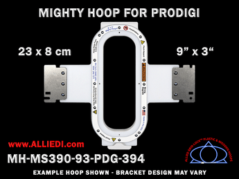 Prodigi 9 x 3 inch (23 x 8 cm) Vertical Rectangular Magnetic Mighty Hoop for 394 mm Sew Field / Arm Spacing