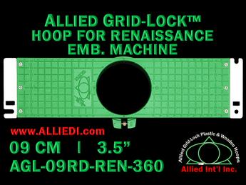 9 cm (3.5 inch) Round Allied Grid-Lock Plastic Embroidery Hoop - Renaissance 360