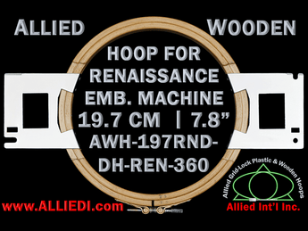 19.7 cm (7.8 inch) Round Allied Wooden Embroidery Hoop