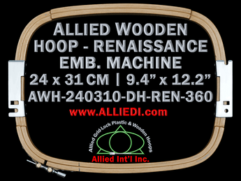 24.0 x 31.0 cm (9.4 x 12.2 inch) Rectangular Allied Wooden Embroidery Hoop