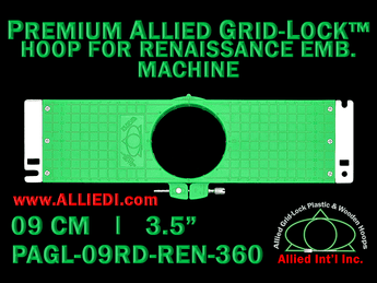 9 cm (3.5 inch) Round Premium Allied Grid-Lock Plastic Embroidery Hoop - Renaissance 360
