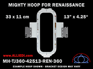 Renaissance 13 x 4.25 inch (33 x 11 cm) Vertical Rectangular Magnetic Mighty Hoop for 360 mm Sew Field / Arm Spacing