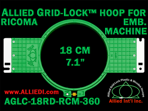 18 cm (7.1 inch) Round Allied Grid-Lock (New Design) Plastic Embroidery Hoop - Ricoma 360