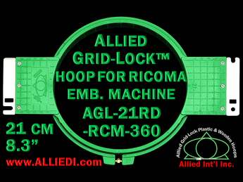 21 cm (8.3 inch) Round Allied Grid-Lock Plastic Embroidery Hoop - Ricoma 360