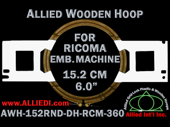 15.2 cm (6.0 inch) Round Allied Wooden Embroidery Hoop