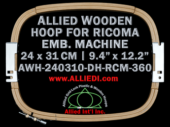 24.0 x 31.0 cm (9.4 x 12.2 inch) Rectangular Allied Wooden Embroidery Hoop
