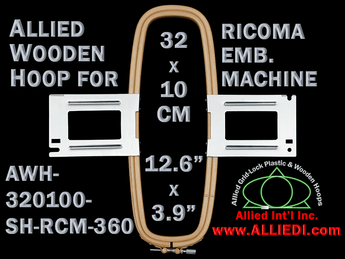 32.0 x 10.0 cm (12.6 x 3.9 inch) Rectangular Allied Wooden Embroidery Hoop